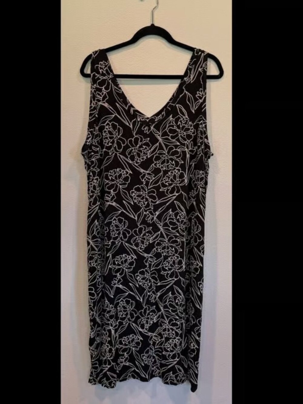 Stylish Women’s Black V-Neck Sleeveless Floral Print Dress - Summer Flow